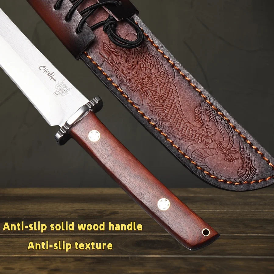 Big Bone Butcher Chopping Knife High Hardness Stainless Steel Kitchen Knife Wood Handle Meat Cleaver Utility Cooking Knife