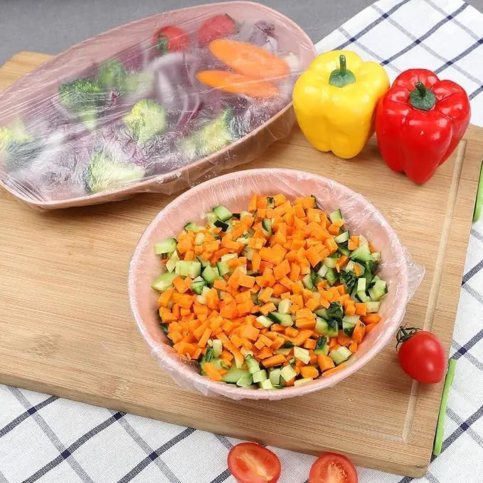 100-500Pcs Disposable Food Covers Food Grade Colored Elastic Fresh Keeping Bowl Covers Stretch Food Wrap Lids for Kitchen