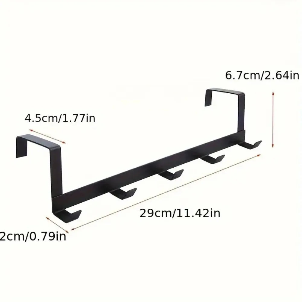 Over The Door 5 Hooks Hanger Space Saving Organizer for Hanging Clothes Coats Towels Hats Bags in Bathroom Bedroom Kitchen