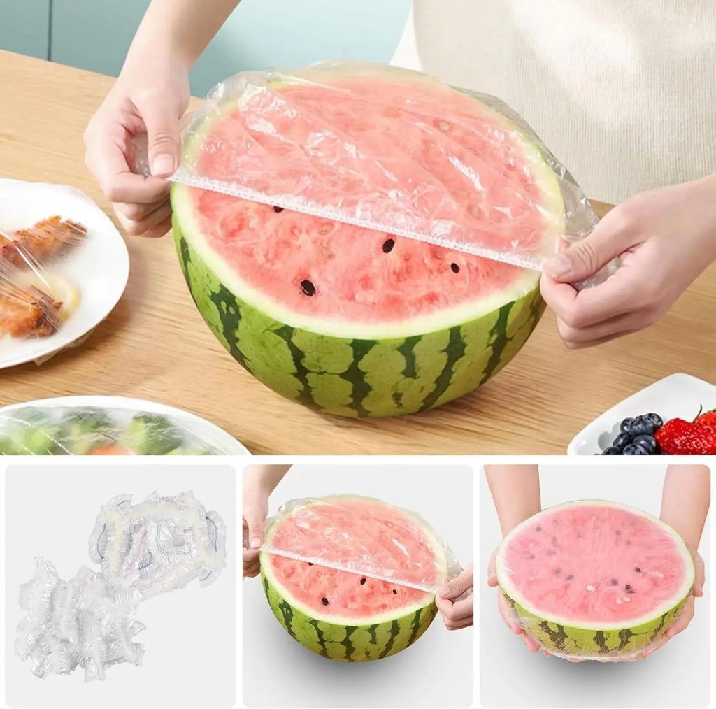 100-500Pcs Disposable Food Covers Food Grade Colored Elastic Fresh Keeping Bowl Covers Stretch Food Wrap Lids for Kitchen